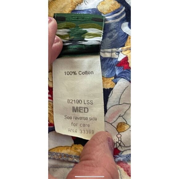 Cottonality Womens Multicolor Teddy Bears Print V-Neck Short Sleeve Scrub Medium - Picture 12 of 12